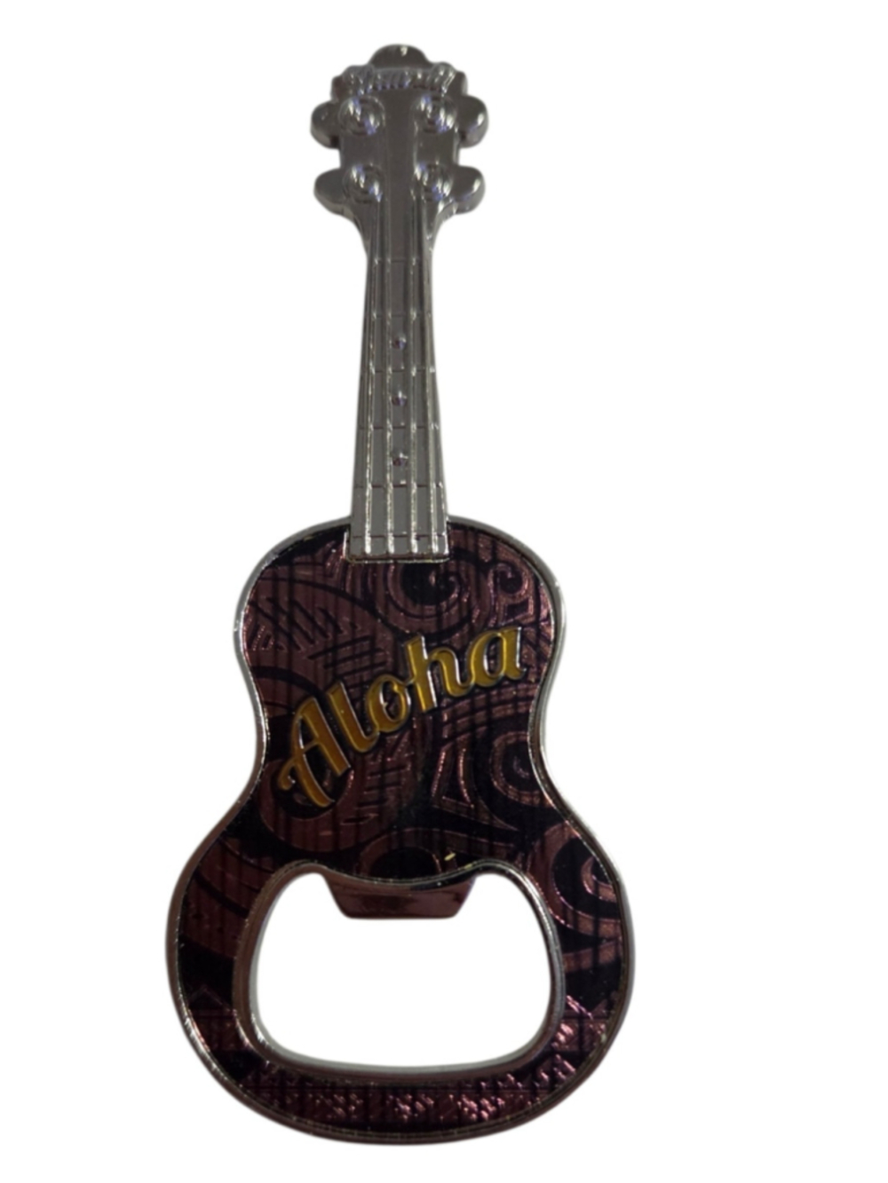 Island Heritage Aloha Ukulele Bottle Opener One Size Silver Brown